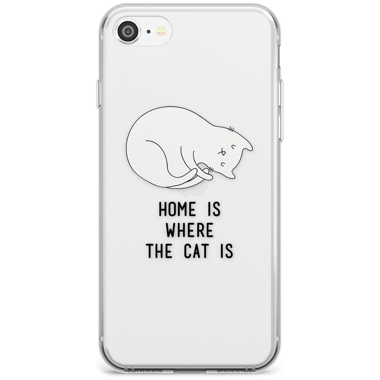 Home Is Where the Cat is Black Impact Phone Case for iPhone SE 8 7 Plus