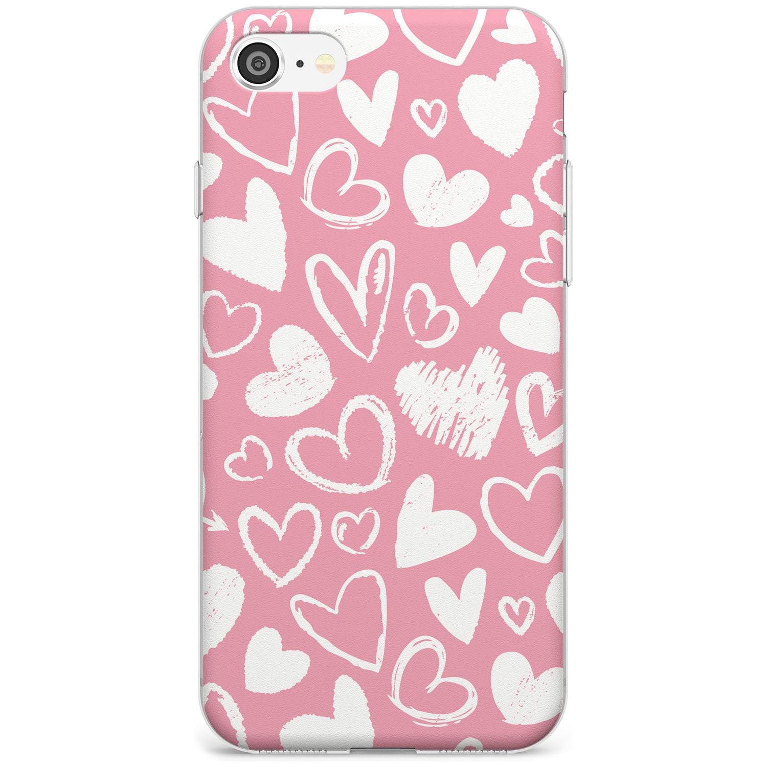 Chalk Hearts Slim TPU Phone Case for iPhone SE 8 7 Plus