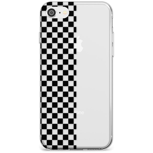 Checker: Half Black Check on Clear Phone Case iPhone 7/8 / Clear Case,iPhone SE / Clear Case Blanc Space