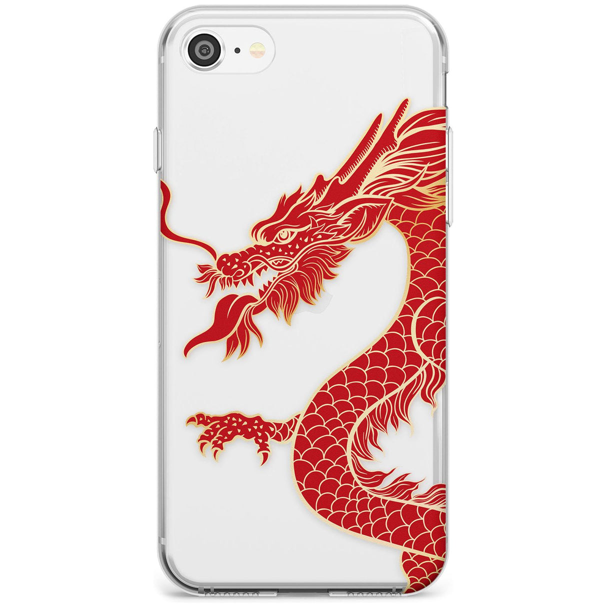 Large Red Dragon Phone Case iPhone SE / Clear Case,iPhone 7/8 / Clear Case Blanc Space