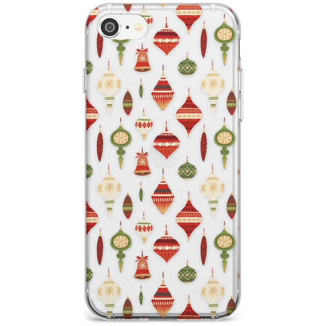 Christmas Baubles Pattern Slim TPU Phone Case for iPhone SE 8 7 Plus