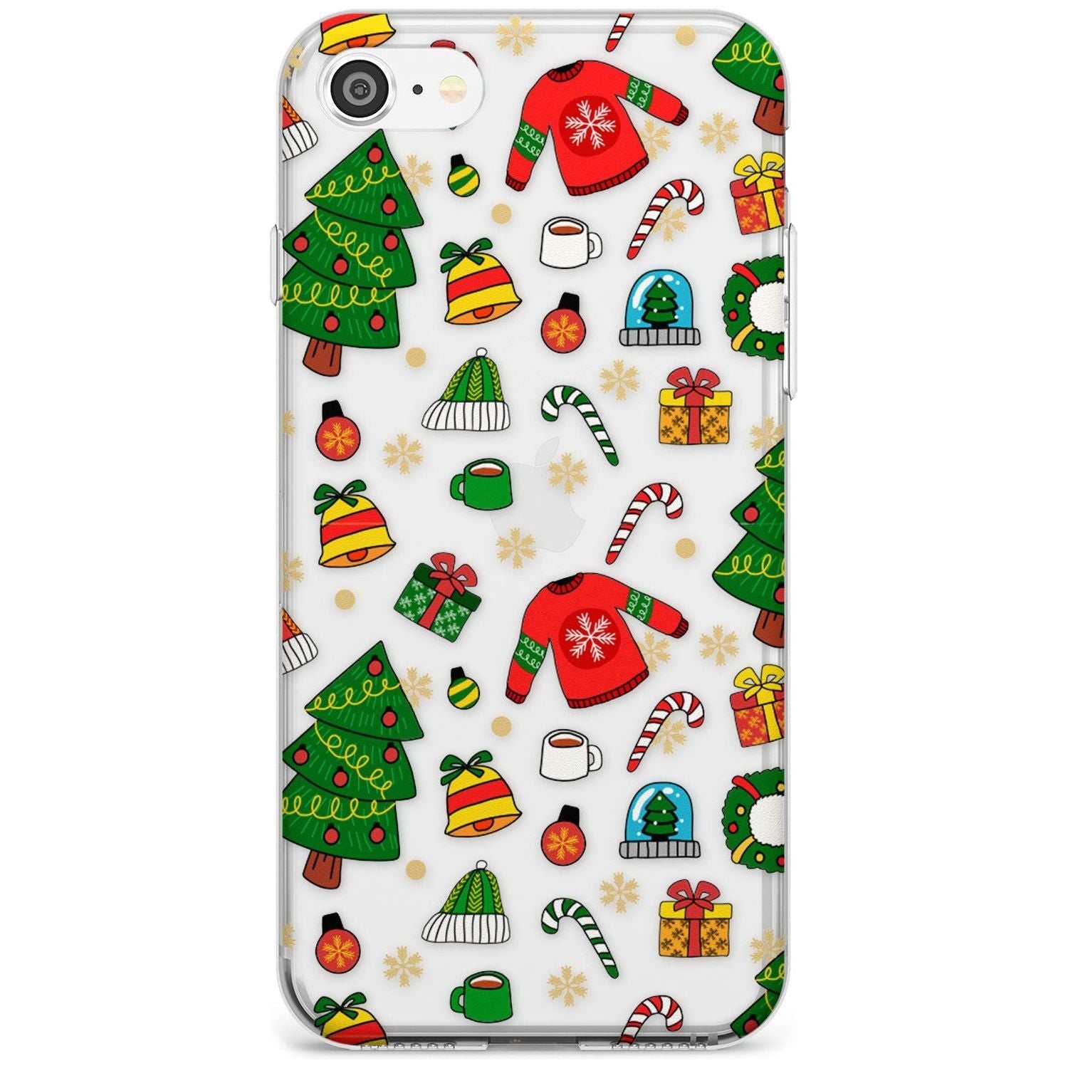 Christmas Mixture Pattern Slim TPU Phone Case for iPhone SE 8 7 Plus