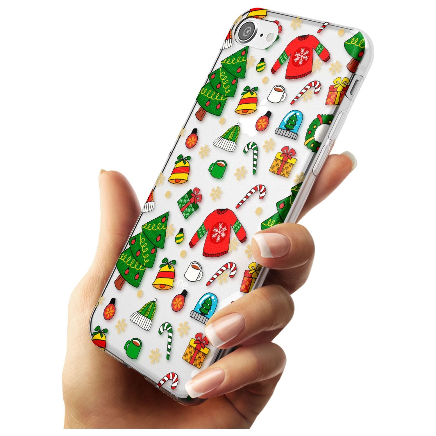 Christmas Mixture Pattern Slim TPU Phone Case for iPhone SE 8 7 Plus