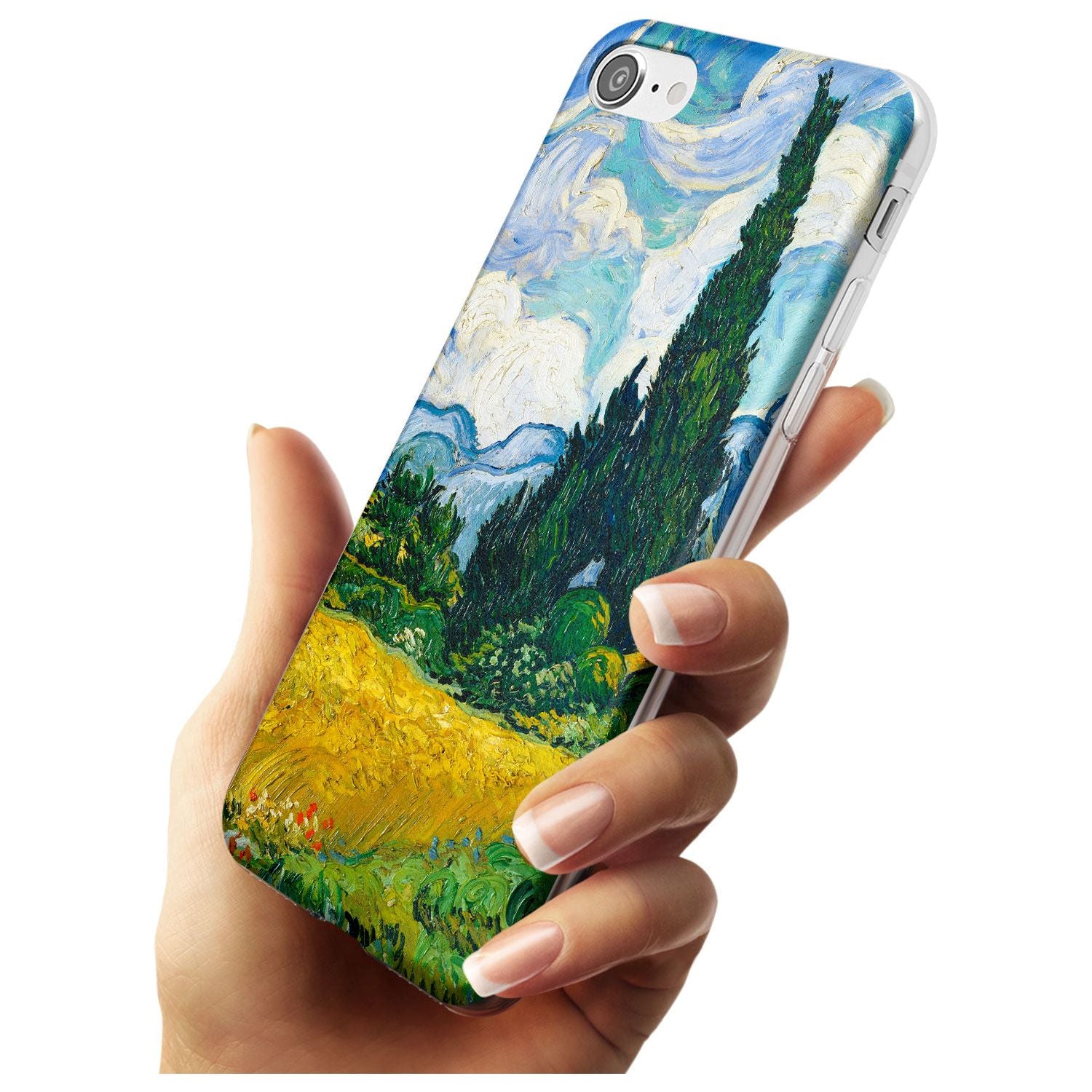 Wheat Field with Cypresses by Vincent Van Gogh Black Impact Phone Case for iPhone SE 8 7 Plus