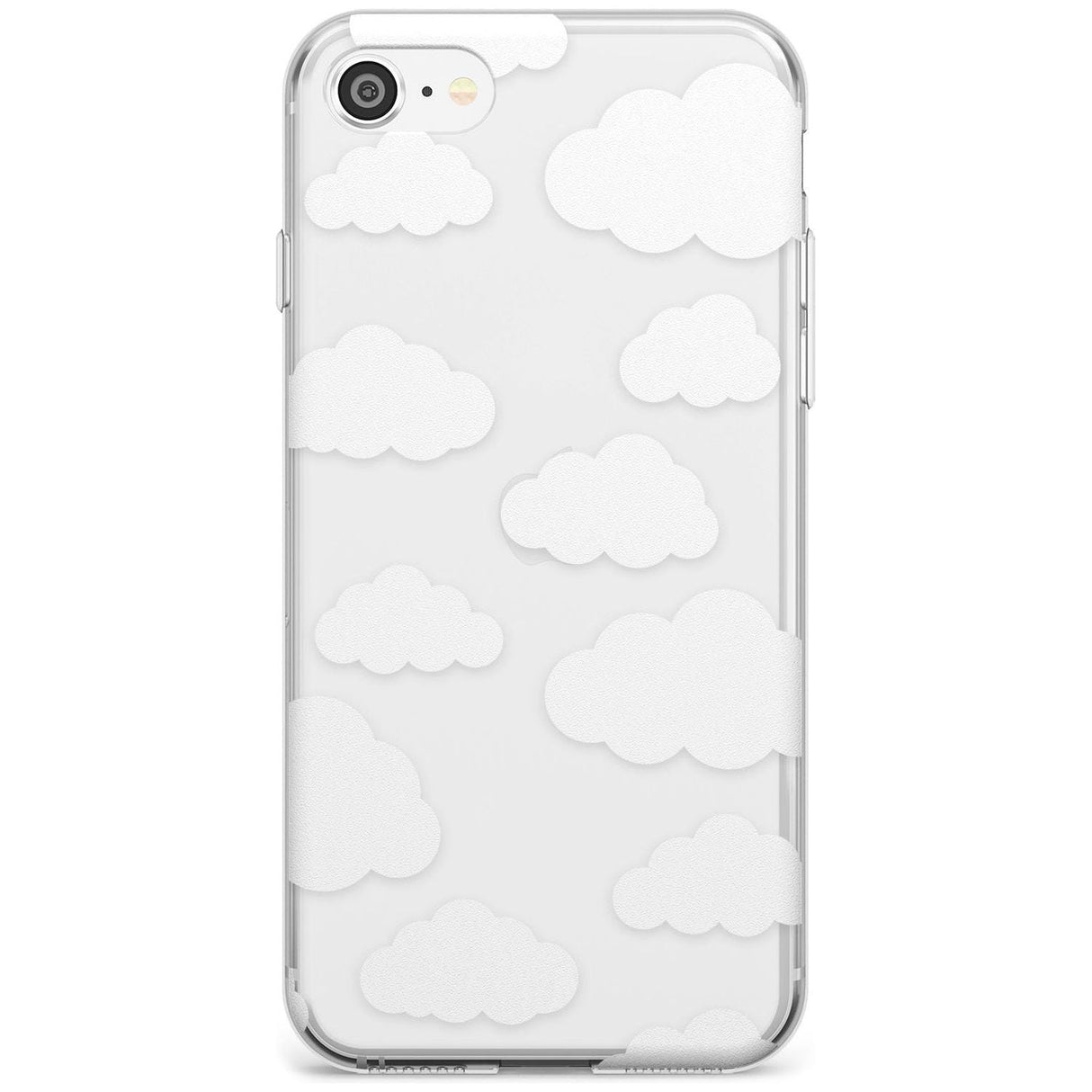 Transparent Cloud Pattern Black Impact Phone Case for iPhone SE 8 7 Plus