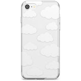 Transparent Cloud Pattern Black Impact Phone Case for iPhone SE 8 7 Plus