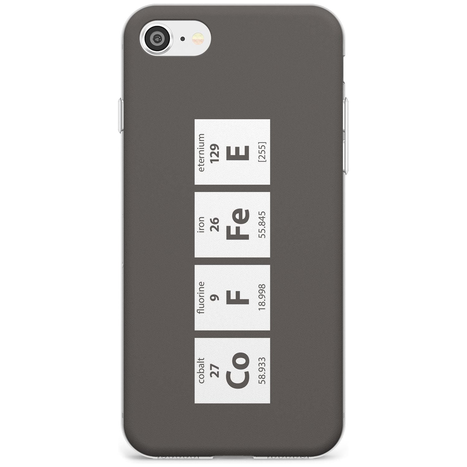 Coffee Element (Grey) Slim TPU Phone Case for iPhone SE 8 7 Plus