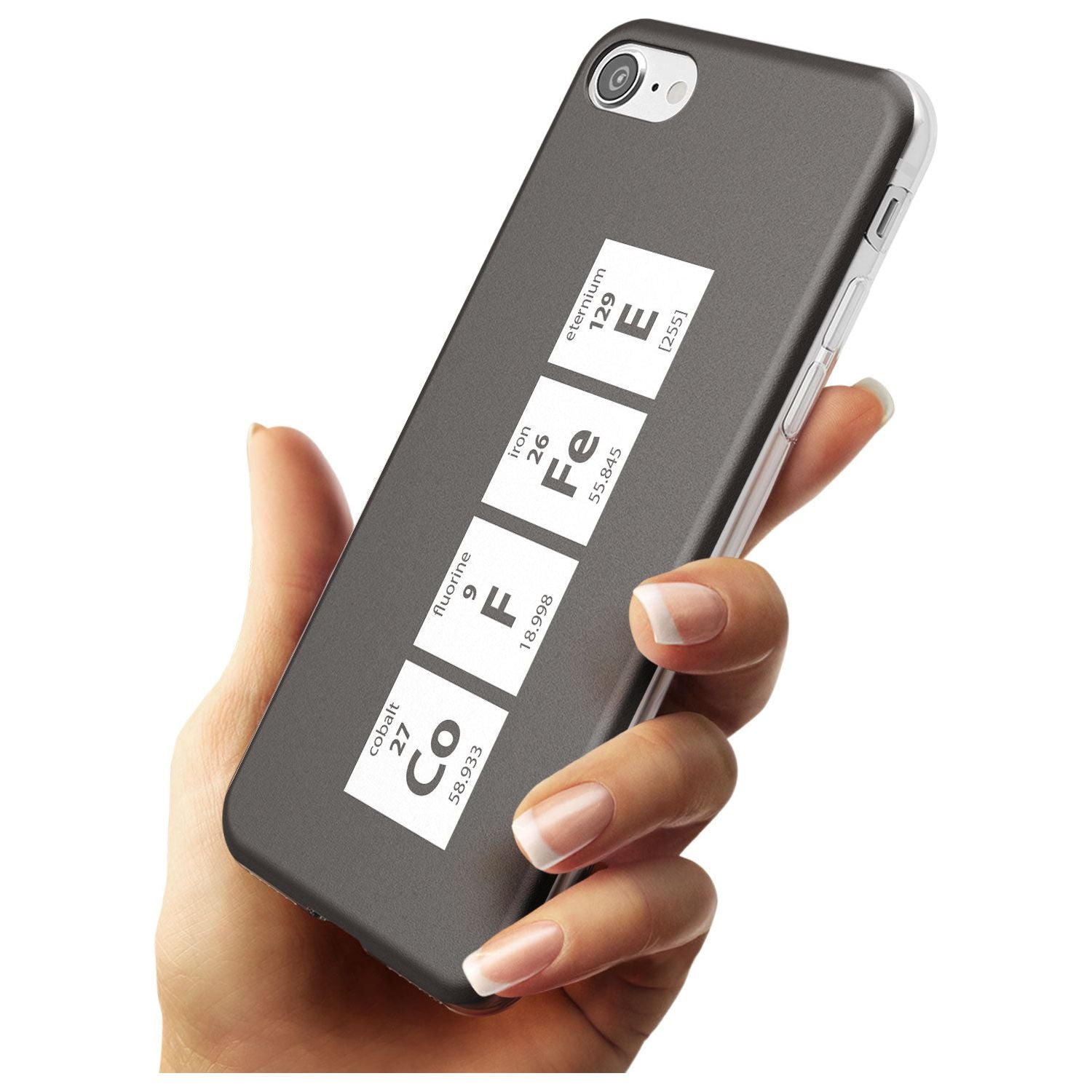 Coffee Element (Grey) Slim TPU Phone Case for iPhone SE 8 7 Plus