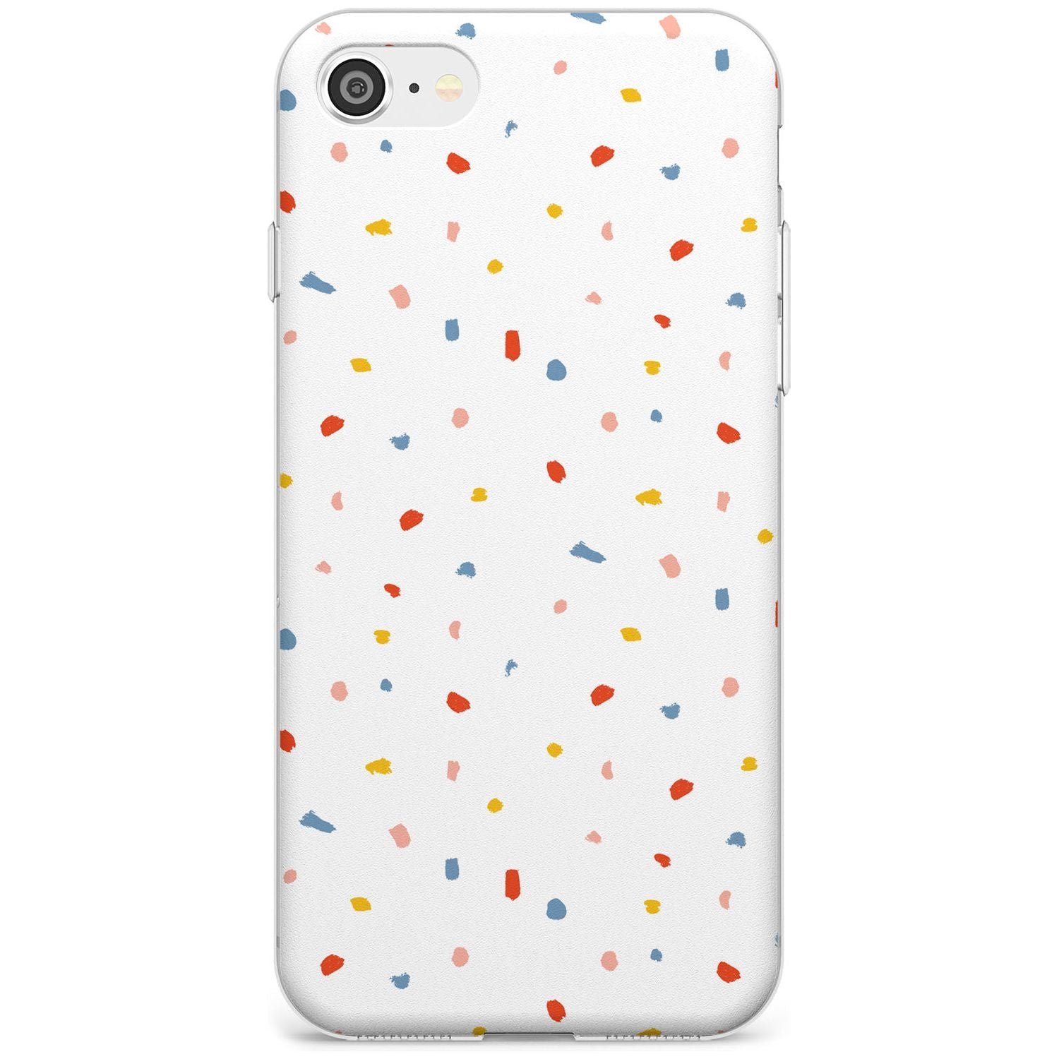 Confetti Print on Solid White Slim TPU Phone Case for iPhone SE 8 7 Plus