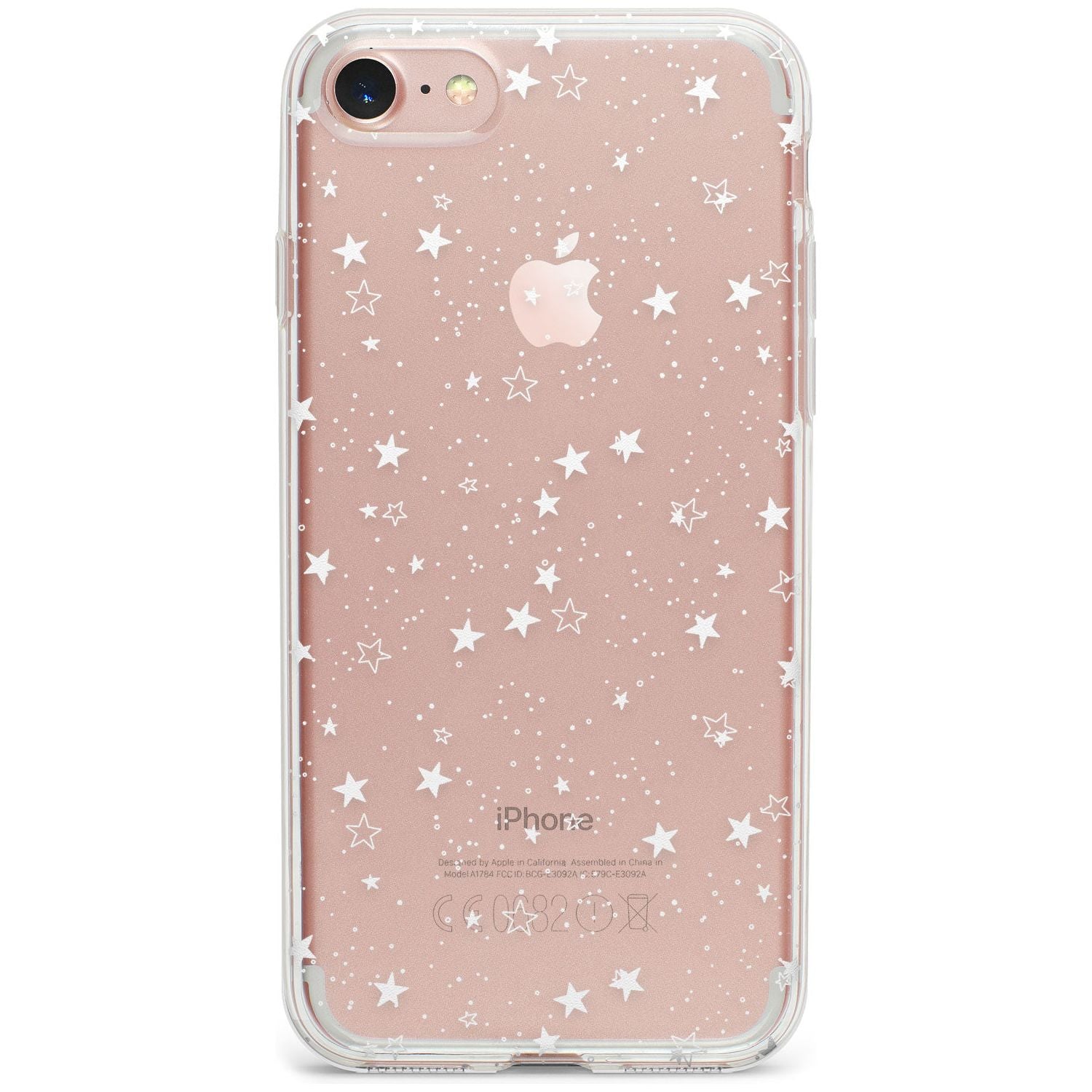 White Stars on Clear Phone Case for iPhone SE
