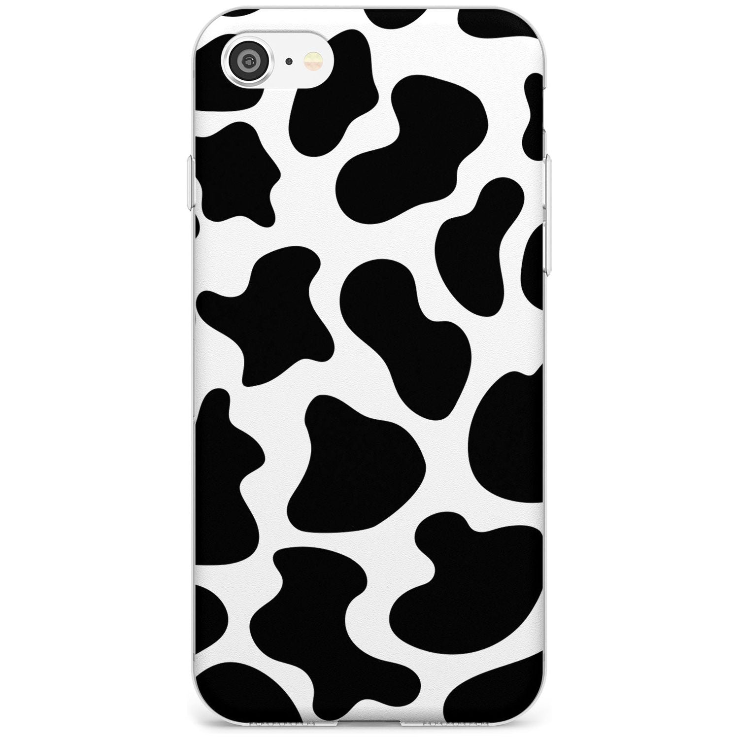 Cow Print Black Impact Phone Case for iPhone SE 8 7 Plus