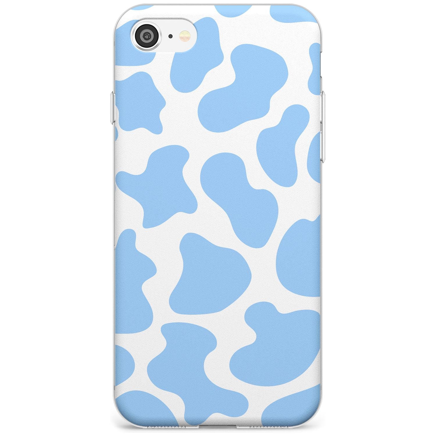 Blue and White Cow Print Slim TPU Phone Case for iPhone SE 8 7 Plus