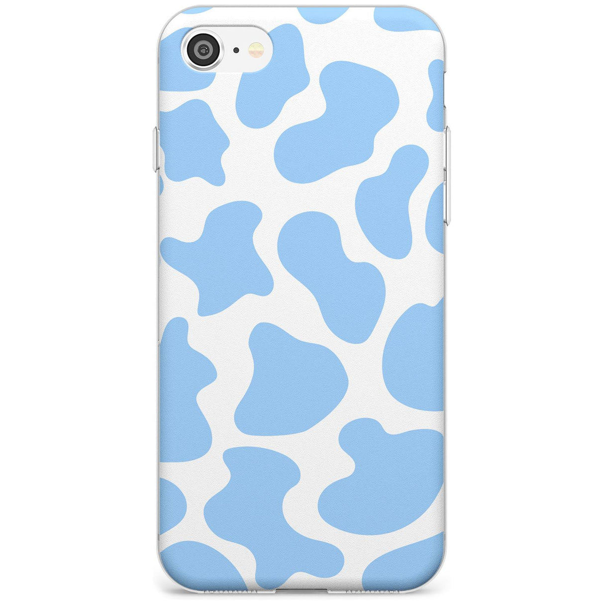 Blue and White Cow Print Slim TPU Phone Case for iPhone SE 8 7 Plus