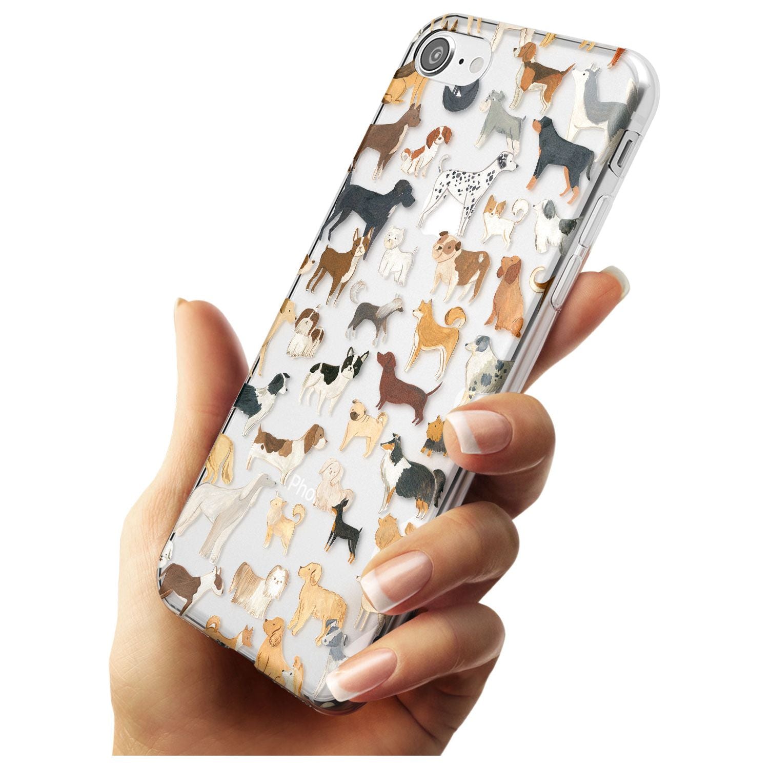 Hand Painted Dogs Slim TPU Phone Case for iPhone SE 8 7 Plus