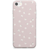 Painted Daises on Pink - Cute Floral Daisy Design Black Impact Phone Case for iPhone SE 8 7 Plus