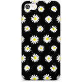 White Daisy Pattern (Black) Slim TPU Phone Case for iPhone SE 8 7 Plus