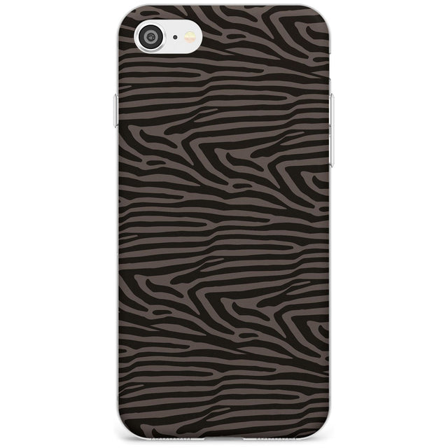 Dark Animal Print Pattern Zebra Slim TPU Phone Case for iPhone SE 8 7 Plus