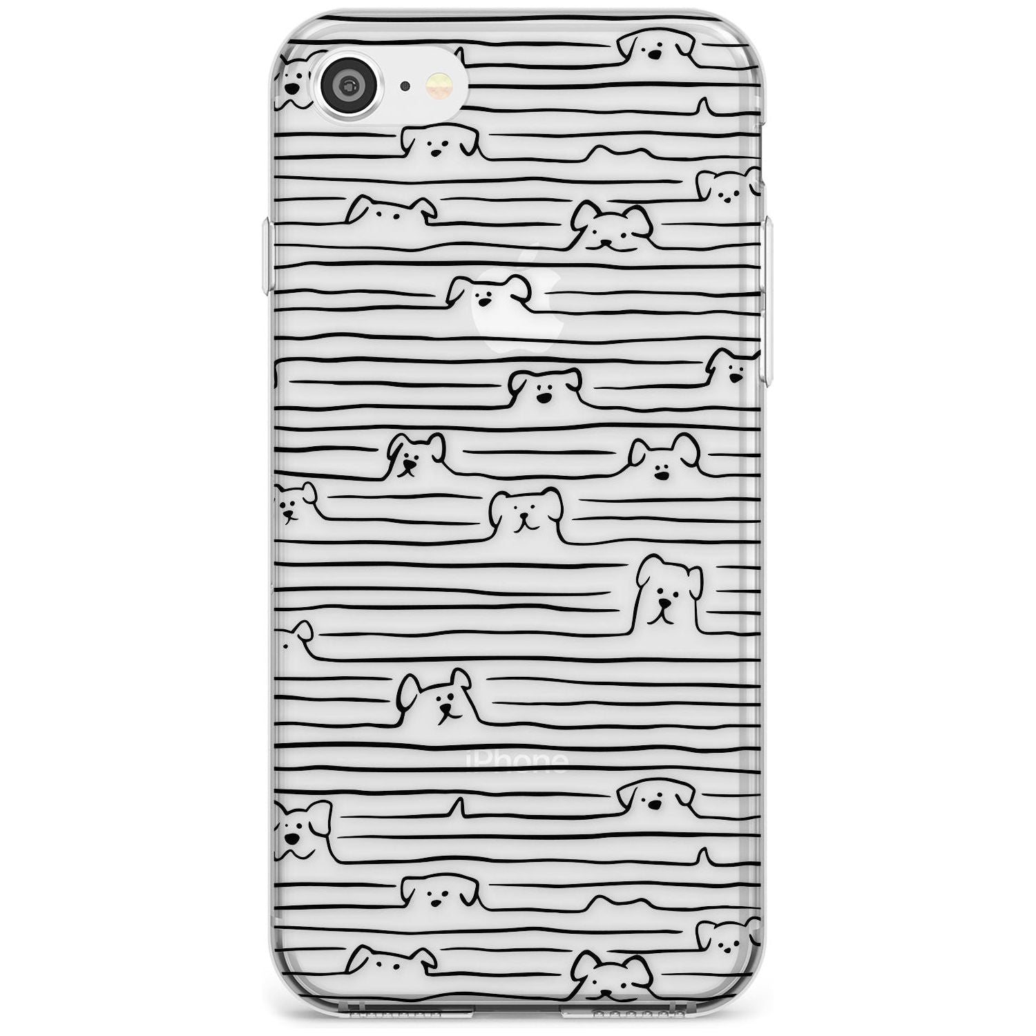 Dog Line Art - Black Slim TPU Phone Case for iPhone SE 8 7 Plus