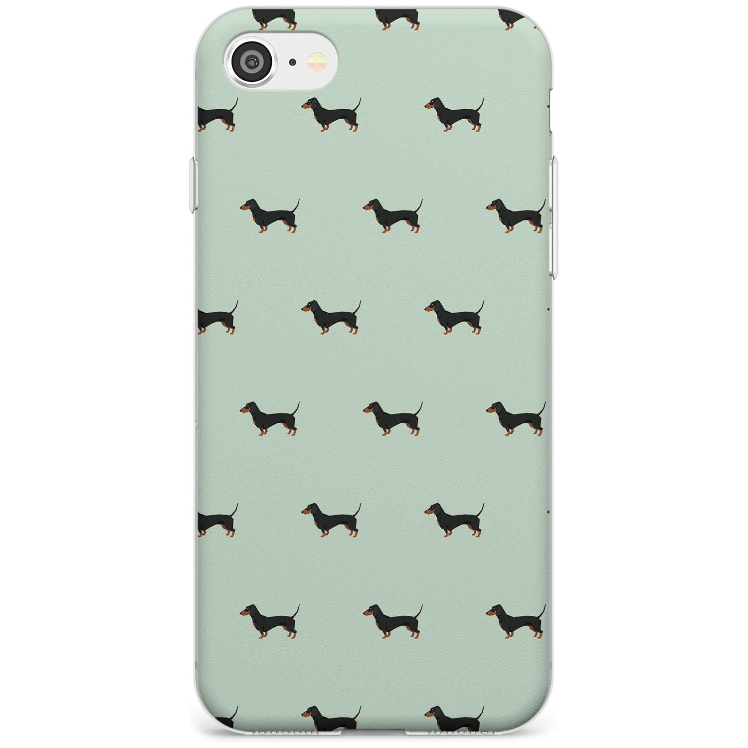 Dachshund Dog Pattern Slim TPU Phone Case for iPhone SE 8 7 Plus