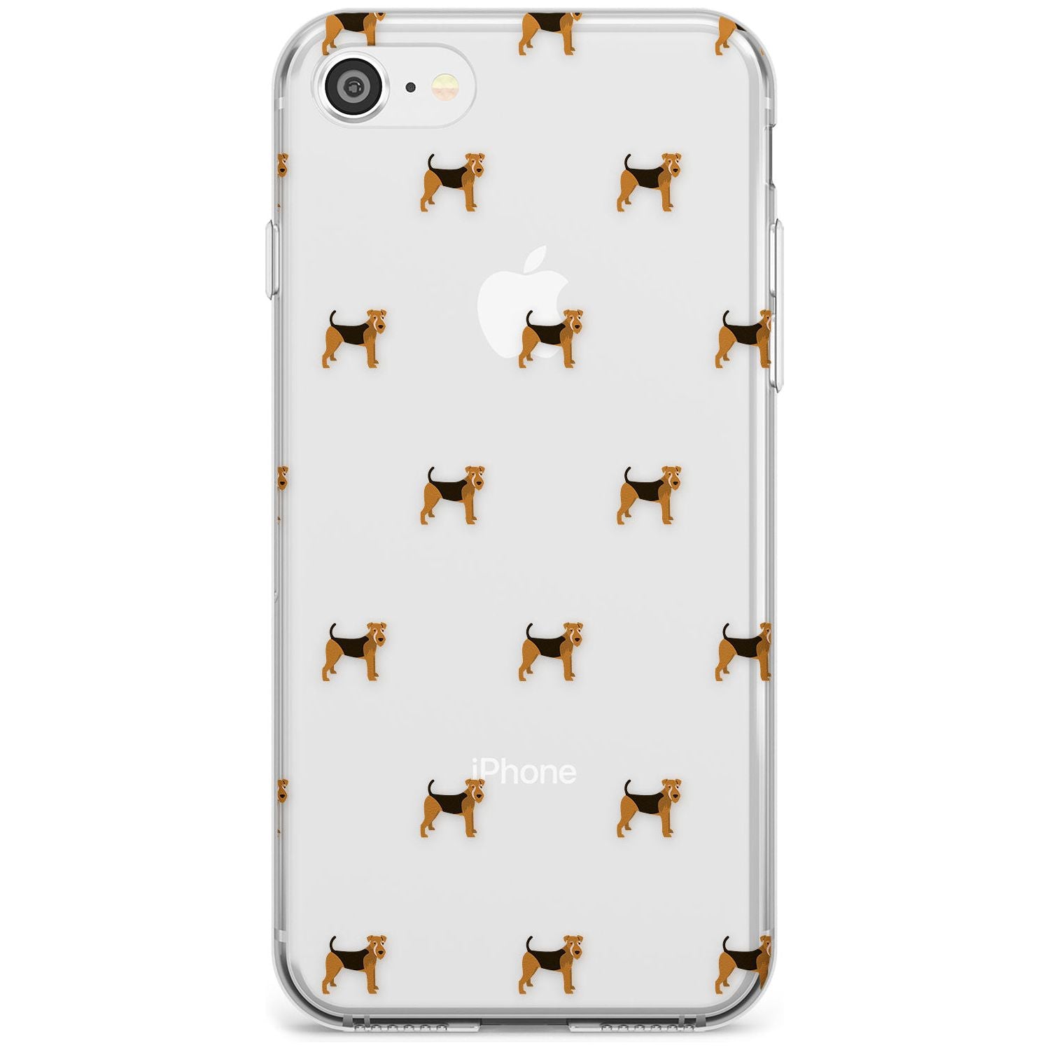 Airedale Terrier Dog Pattern Clear Slim TPU Phone Case for iPhone SE 8 7 Plus