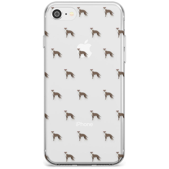 Whippet/Italian Greyhound Dog Pattern Clear Slim TPU Phone Case for iPhone SE 8 7 Plus