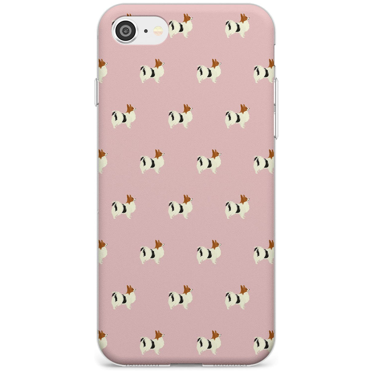 Papillon Dog Pattern Slim TPU Phone Case for iPhone SE 8 7 Plus