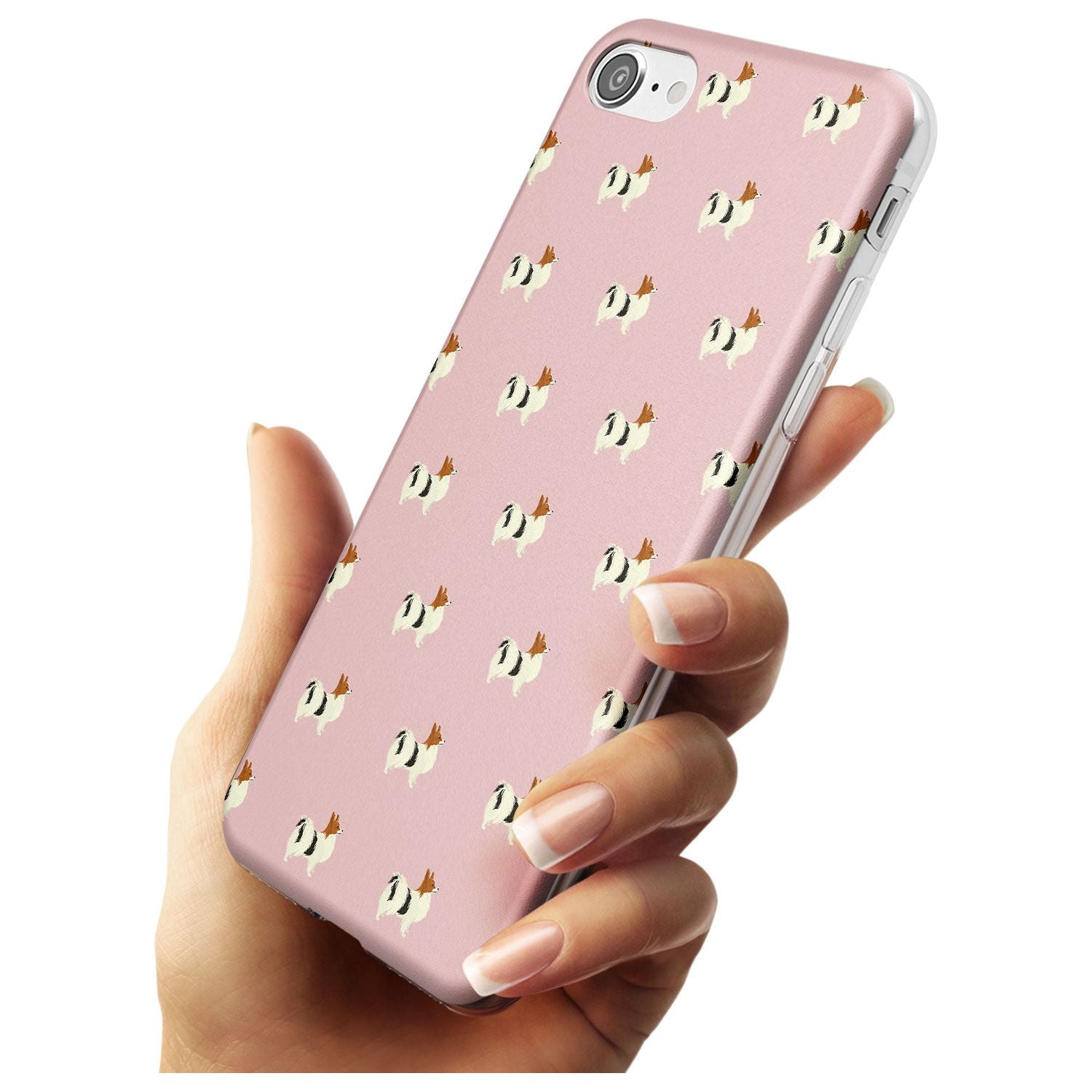 Papillon Dog Pattern Slim TPU Phone Case for iPhone SE 8 7 Plus