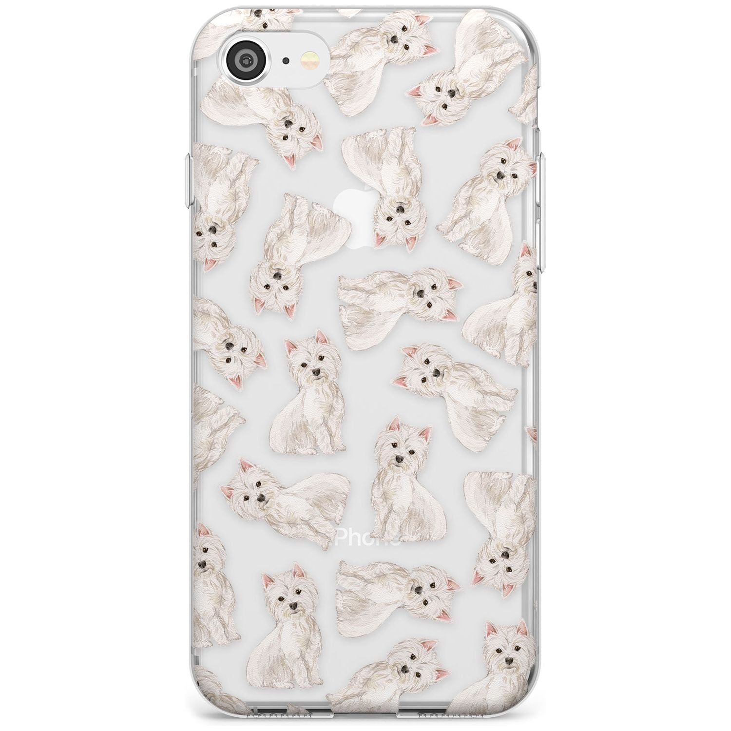 Westie Watercolour Dog Pattern Slim TPU Phone Case for iPhone SE 8 7 Plus