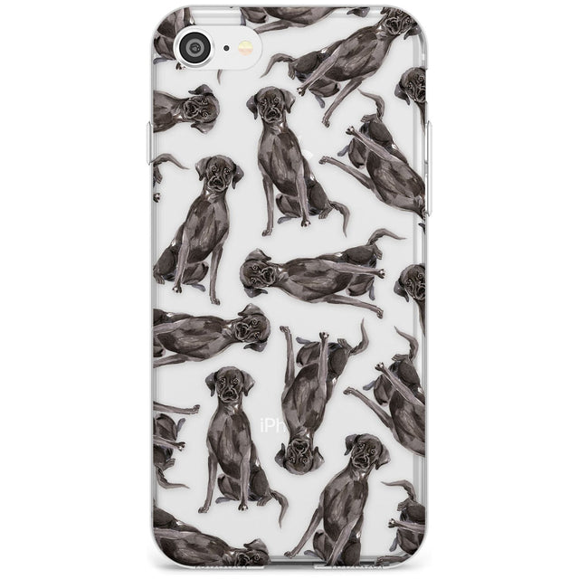 Black Labrador Watercolour Dog Pattern Slim TPU Phone Case for iPhone SE 8 7 Plus