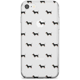 Dachshund Dog Pattern Clear Slim TPU Phone Case for iPhone SE 8 7 Plus