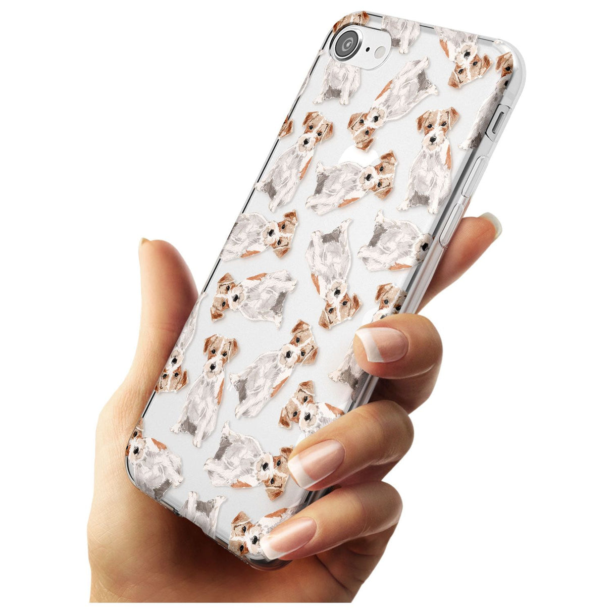 Wirehaired Jack Russell Watercolour Dog Pattern Slim TPU Phone Case for iPhone SE 8 7 Plus