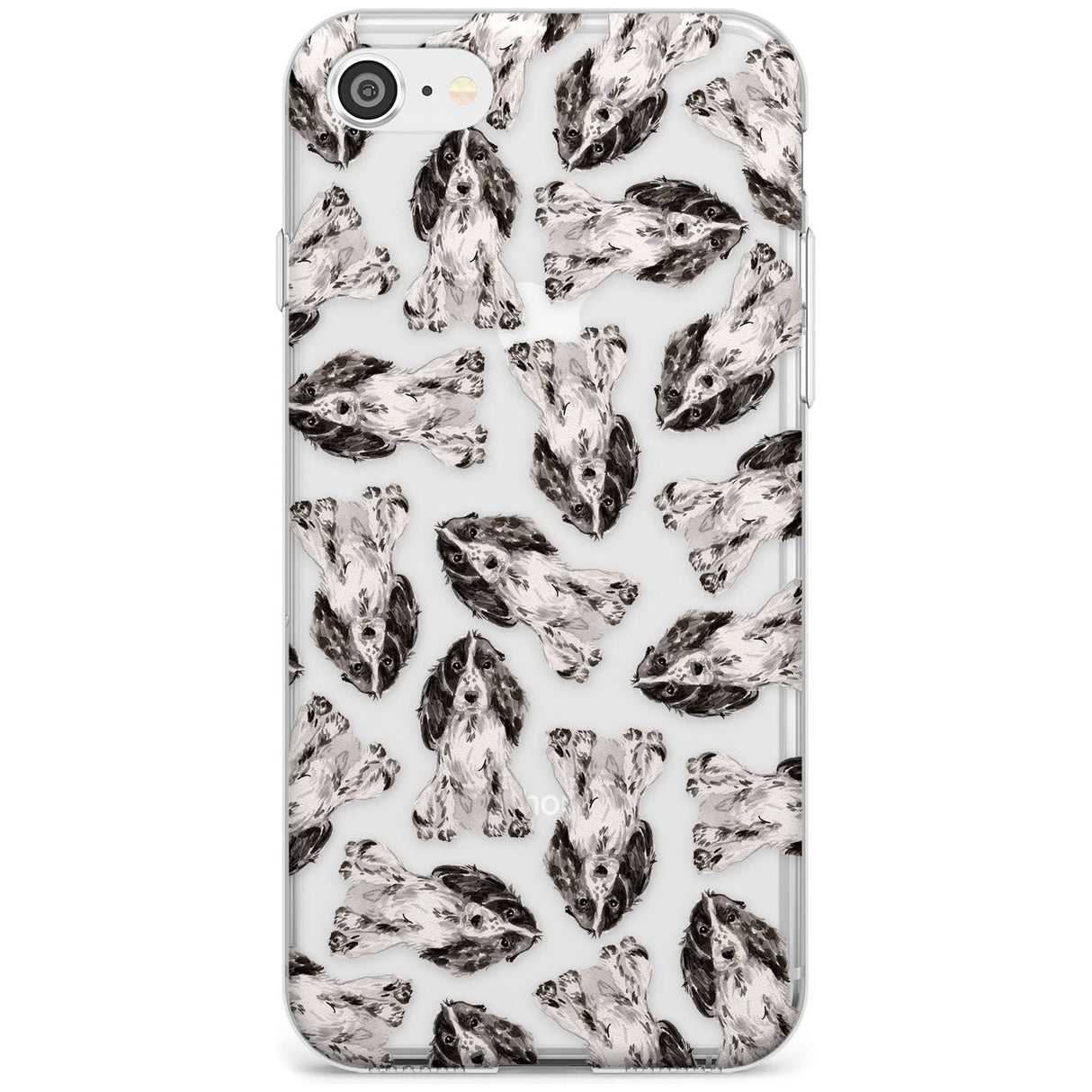 Cocker Spaniel (Black) Watercolour Dog Pattern Slim TPU Phone Case for iPhone SE 8 7 Plus