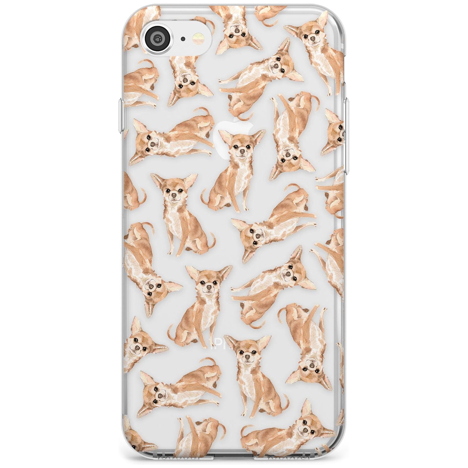 Chihuahua Watercolour Dog Pattern Slim TPU Phone Case for iPhone SE 8 7 Plus