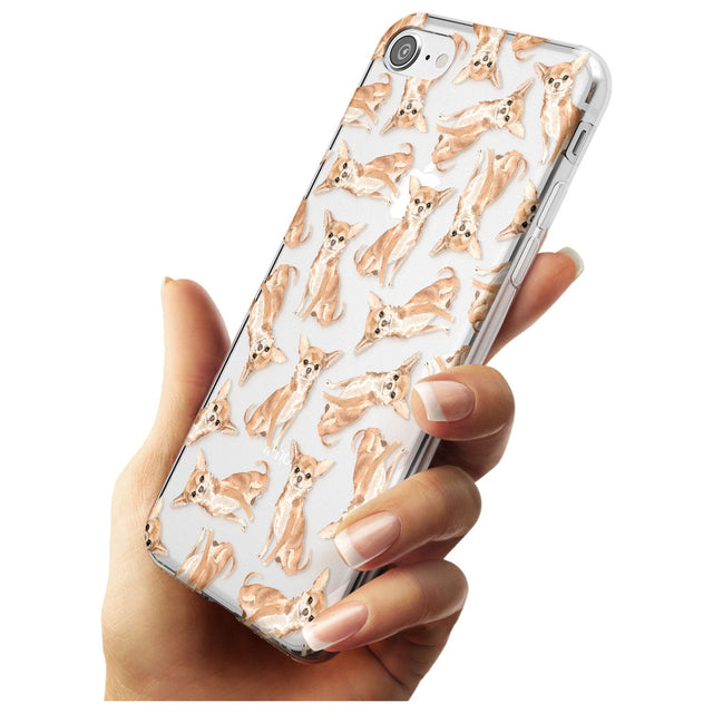 Chihuahua Watercolour Dog Pattern Slim TPU Phone Case for iPhone SE 8 7 Plus