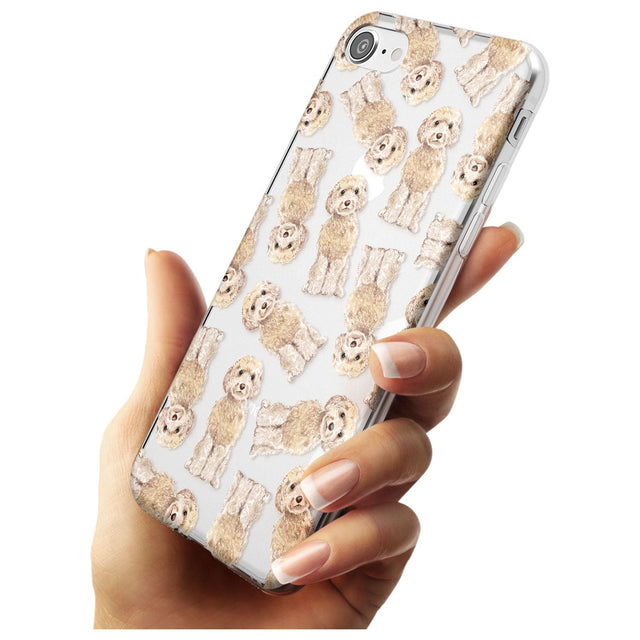 Cockapoo (Champagne) Watercolour Dog Pattern Slim TPU Phone Case for iPhone SE 8 7 Plus