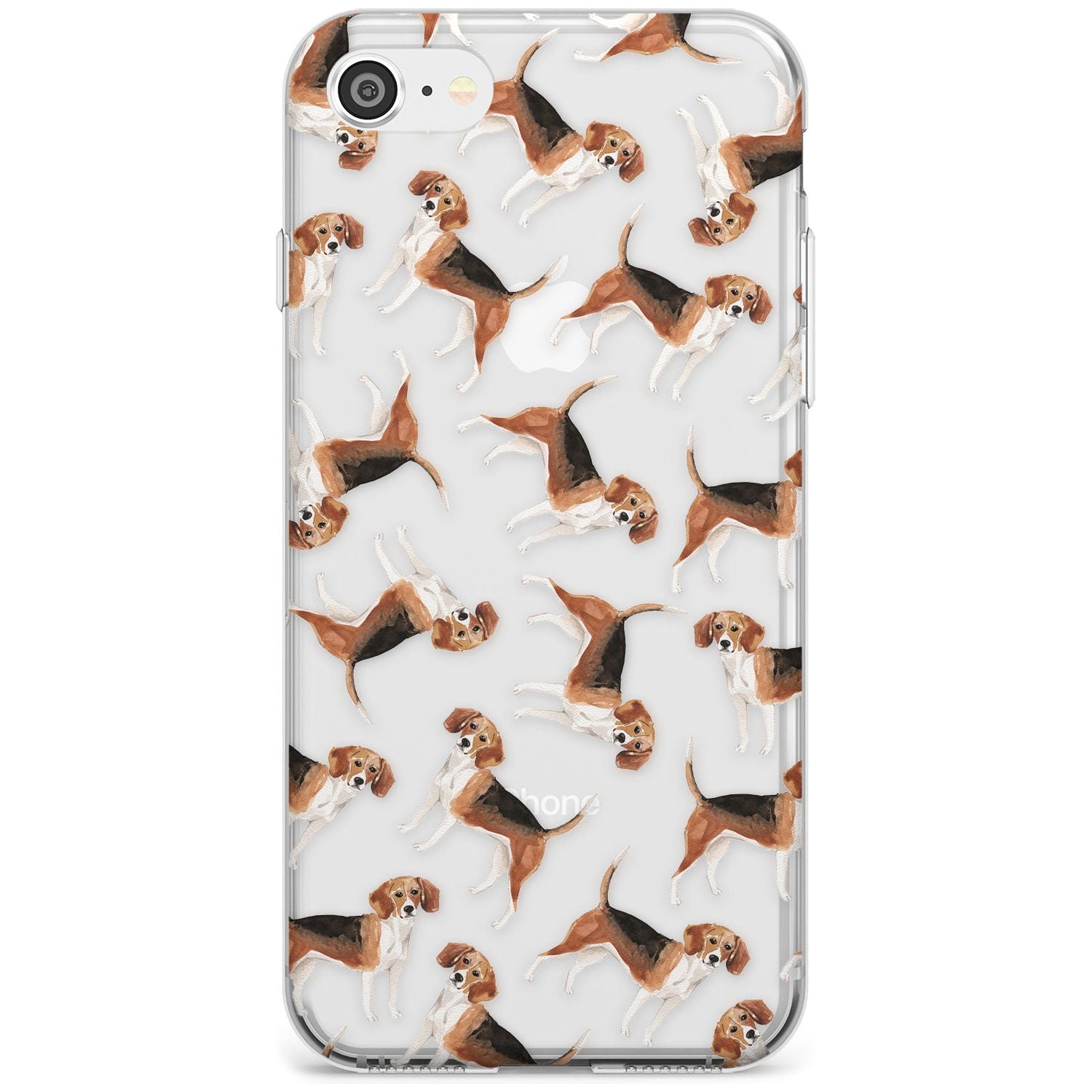 Beagle Watercolour Dog Pattern Slim TPU Phone Case for iPhone SE 8 7 Plus