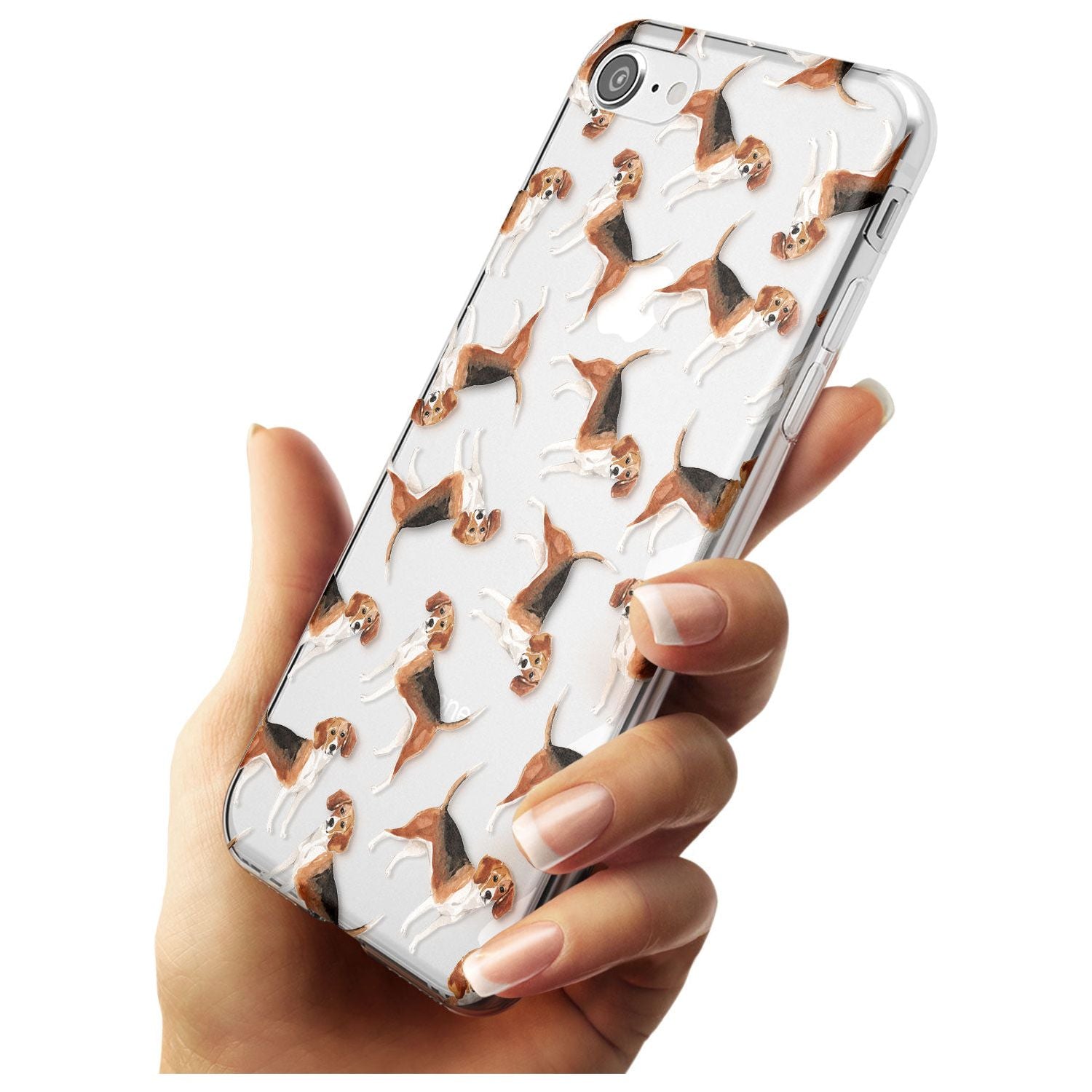 Beagle Watercolour Dog Pattern Slim TPU Phone Case for iPhone SE 8 7 Plus