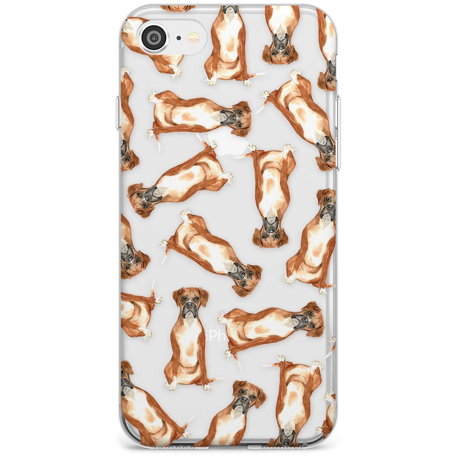 Boxer Watercolour Dog Pattern Slim TPU Phone Case for iPhone SE 8 7 Plus