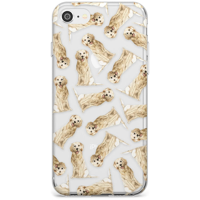 Golden Retriever Watercolour Dog Pattern Slim TPU Phone Case for iPhone SE 8 7 Plus