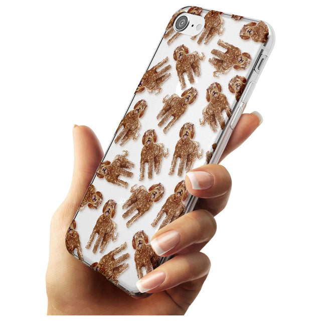 Labradoodle (Brown) Watercolour Dog Pattern Slim TPU Phone Case for iPhone SE 8 7 Plus