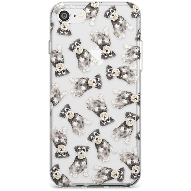 Miniature Schnauzer Watercolour Dog Pattern Slim TPU Phone Case for iPhone SE 8 7 Plus