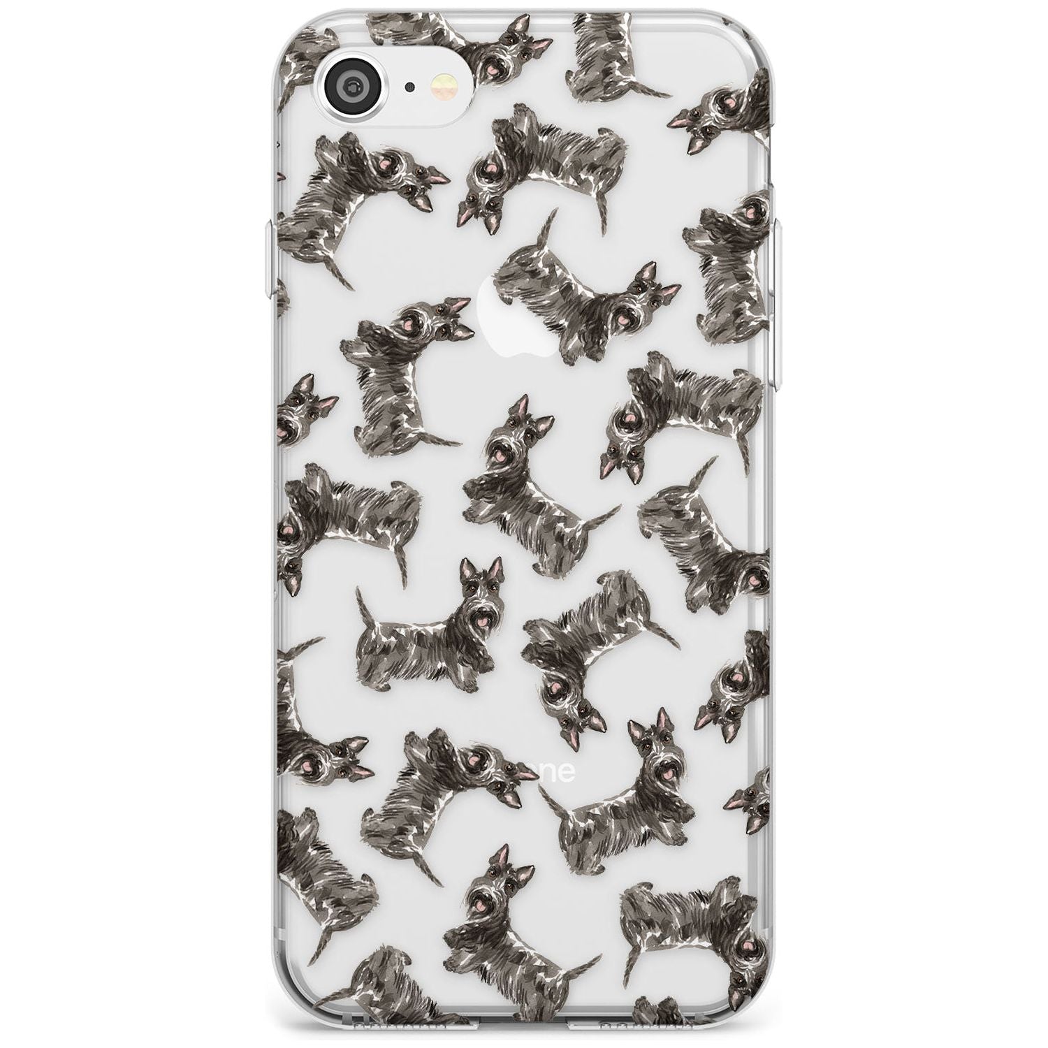 Scottish Terrier Watercolour Dog Pattern Slim TPU Phone Case for iPhone SE 8 7 Plus