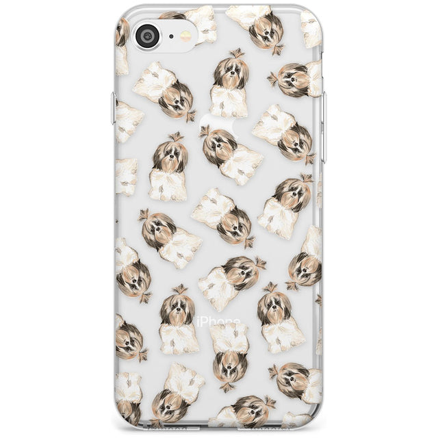 Shih tzu (Long Hair) Watercolour Dog Pattern Slim TPU Phone Case for iPhone SE 8 7 Plus