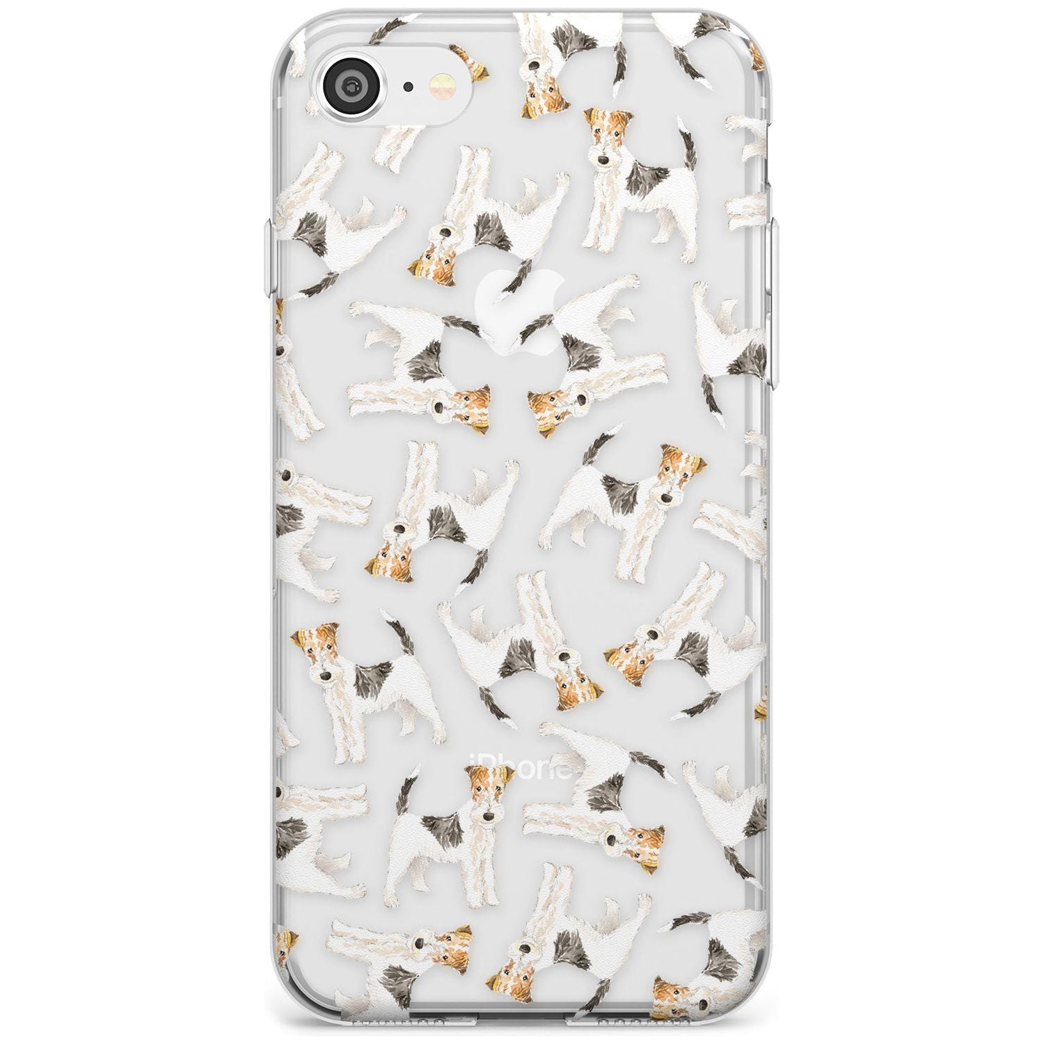 Wire Haired Fox Terrier Watercolour Dog Pattern Slim TPU Phone Case for iPhone SE 8 7 Plus