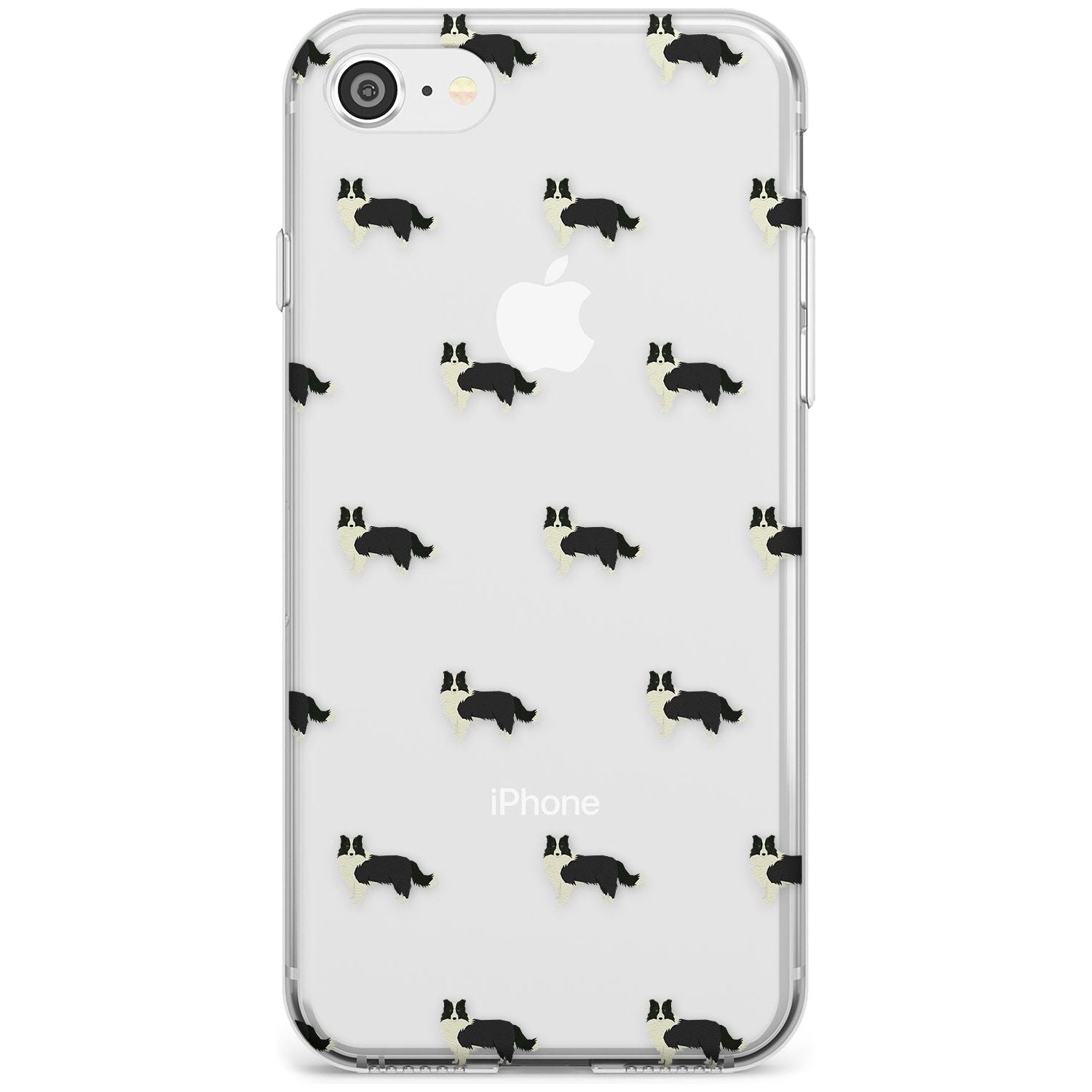Border Collie Dog Pattern Clear Slim TPU Phone Case for iPhone SE 8 7 Plus