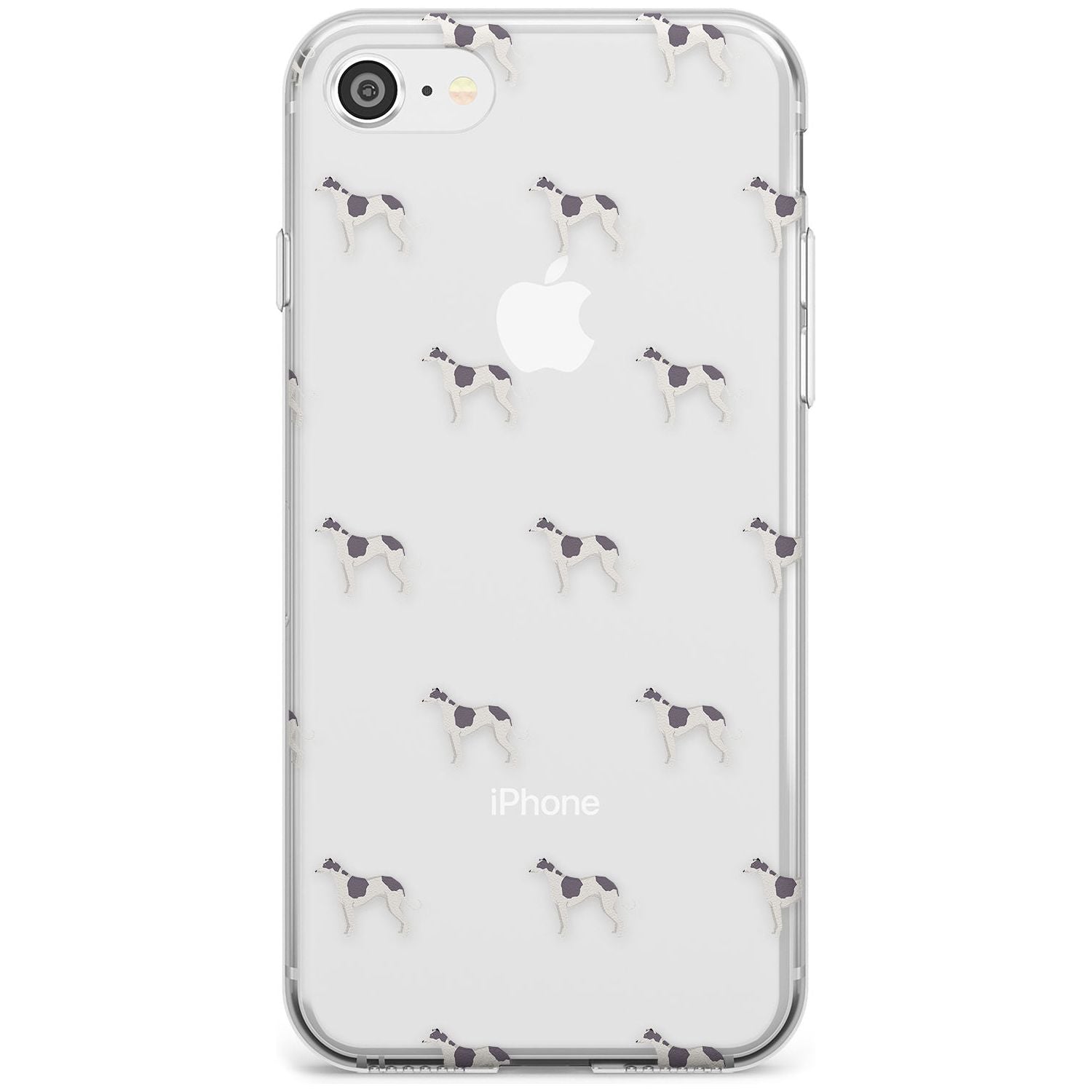 Greyhound Dog Pattern Clear Slim TPU Phone Case for iPhone SE 8 7 Plus