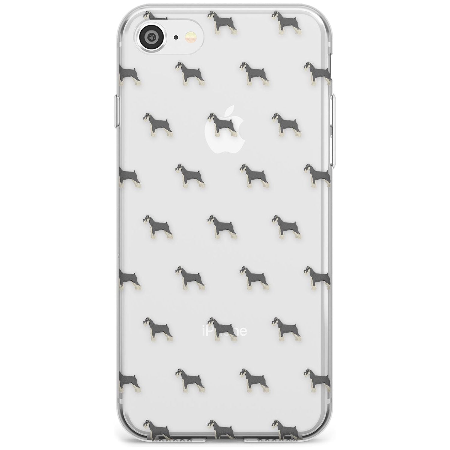Schnauzer Dog Pattern Clear Slim TPU Phone Case for iPhone SE 8 7 Plus