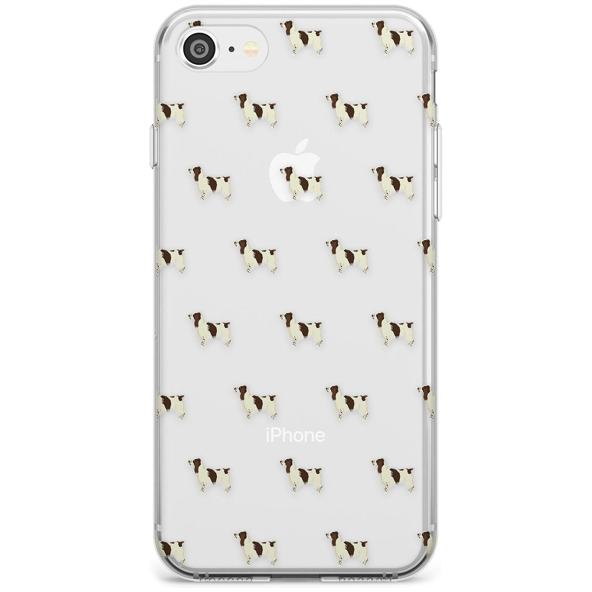 English Springer Spaniel Dog Pattern Clear Slim TPU Phone Case for iPhone SE 8 7 Plus