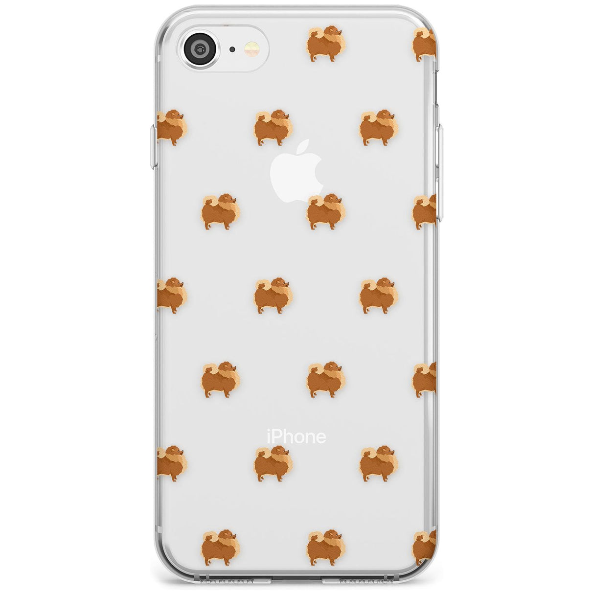 Pomeranian Dog Pattern Clear Slim TPU Phone Case for iPhone SE 8 7 Plus