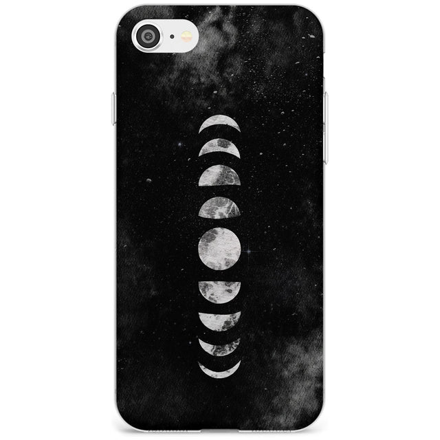 Watercolour Moon Phases Slim TPU Phone Case for iPhone SE 8 7 Plus